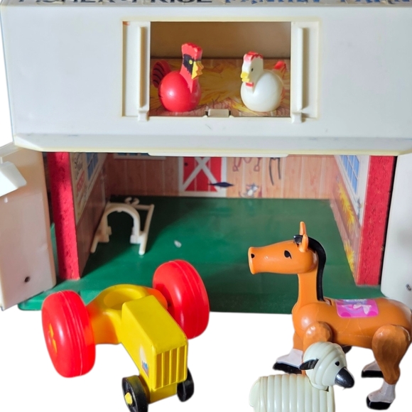 Fisher-Price Other - Fisher-Price Red, Yellow and Orange Classic Farm Playset with Figures